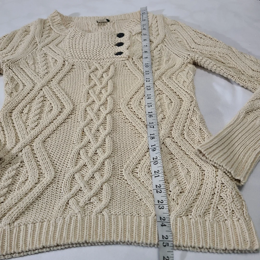 J Crew Cable Knit‎ Heavy Weight Fisherman Sweater Size XS